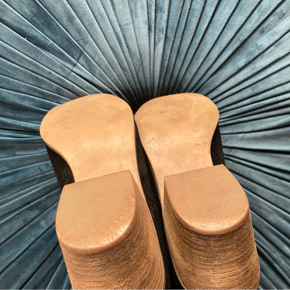 BDG black suede boots block heel round toe pull on slouchy or knee length Sz 10 - Picture 15 of 16